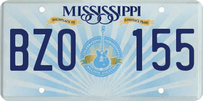MS license plate BZO155