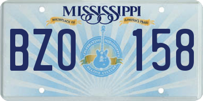 MS license plate BZO158