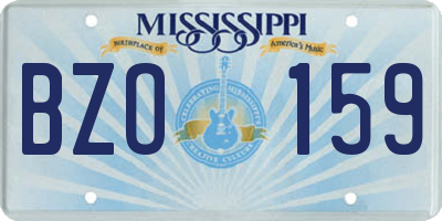MS license plate BZO159