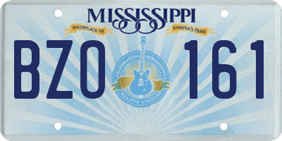 MS license plate BZO161
