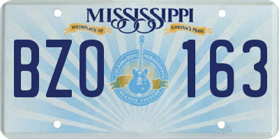 MS license plate BZO163