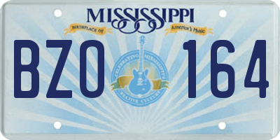 MS license plate BZO164