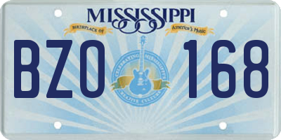 MS license plate BZO168