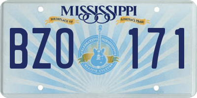 MS license plate BZO171