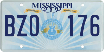 MS license plate BZO176