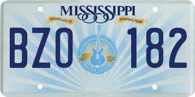 MS license plate BZO182