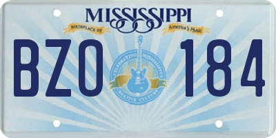 MS license plate BZO184