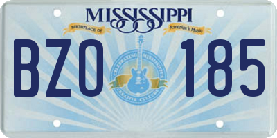 MS license plate BZO185