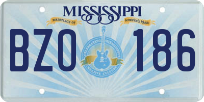 MS license plate BZO186