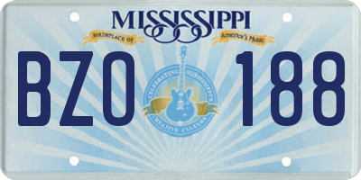 MS license plate BZO188