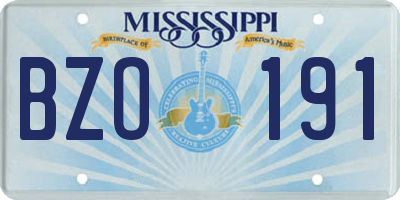 MS license plate BZO191