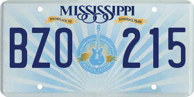 MS license plate BZO215