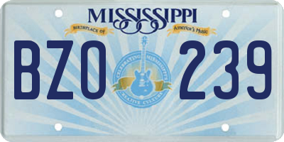 MS license plate BZO239