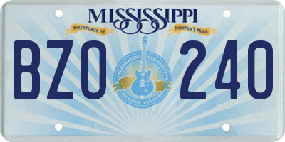 MS license plate BZO240