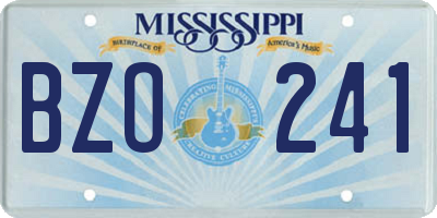 MS license plate BZO241