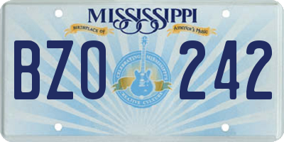 MS license plate BZO242