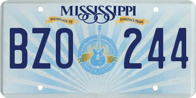 MS license plate BZO244