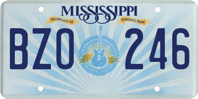 MS license plate BZO246