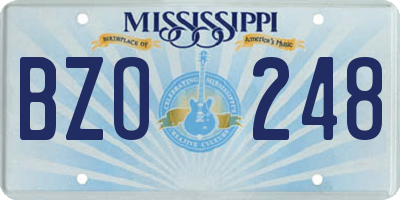 MS license plate BZO248