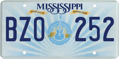 MS license plate BZO252