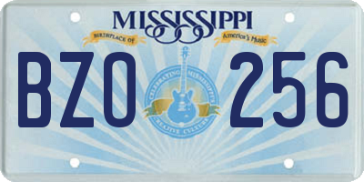 MS license plate BZO256