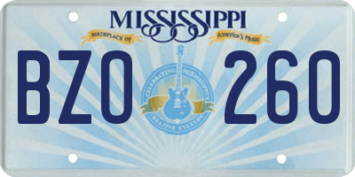 MS license plate BZO260