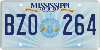 MS license plate BZO264