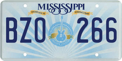 MS license plate BZO266