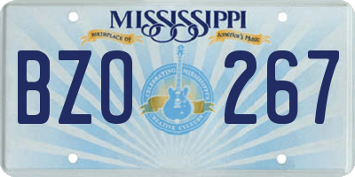 MS license plate BZO267