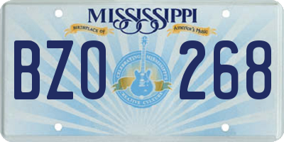 MS license plate BZO268