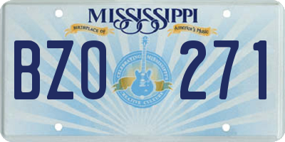 MS license plate BZO271
