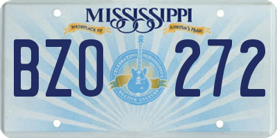 MS license plate BZO272