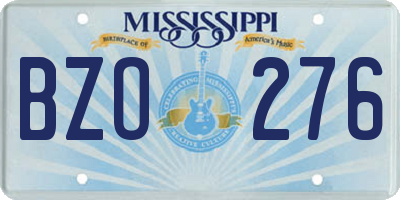 MS license plate BZO276