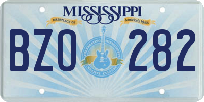 MS license plate BZO282