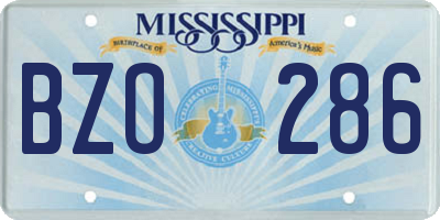 MS license plate BZO286