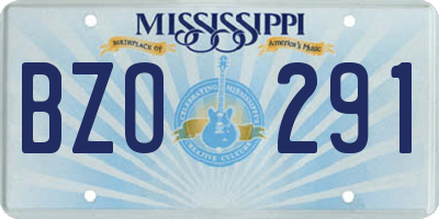 MS license plate BZO291
