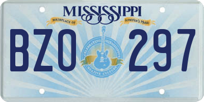 MS license plate BZO297