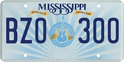 MS license plate BZO300
