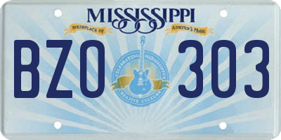 MS license plate BZO303