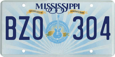 MS license plate BZO304