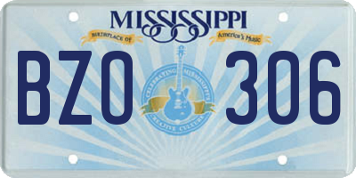 MS license plate BZO306