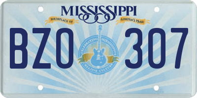 MS license plate BZO307