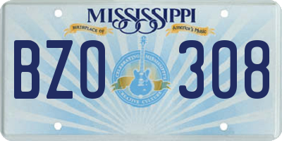 MS license plate BZO308