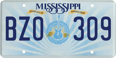 MS license plate BZO309