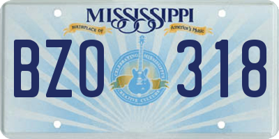MS license plate BZO318