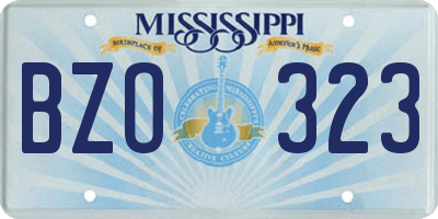 MS license plate BZO323