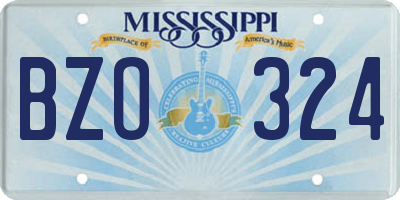MS license plate BZO324