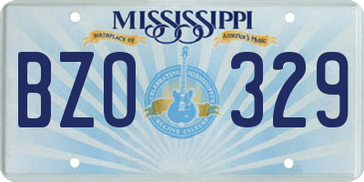 MS license plate BZO329