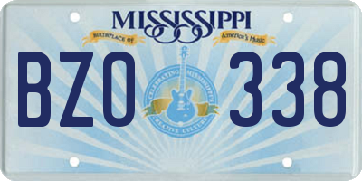 MS license plate BZO338