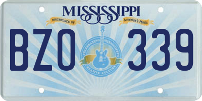 MS license plate BZO339